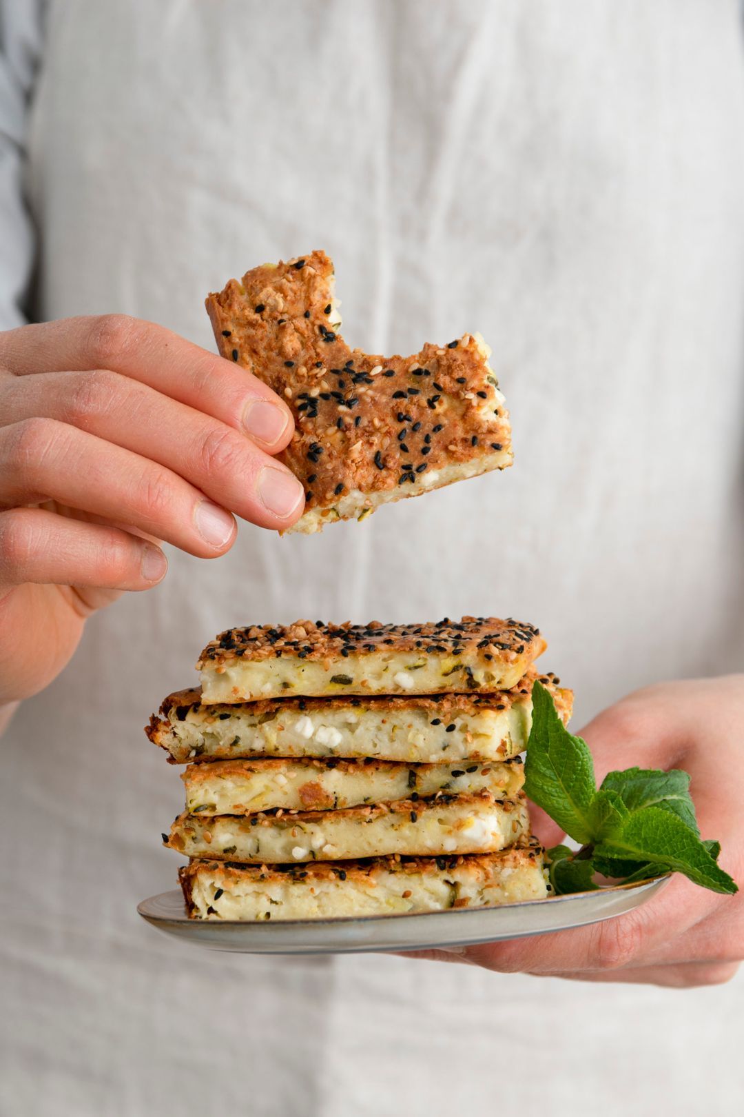 Crispy vegetable squares