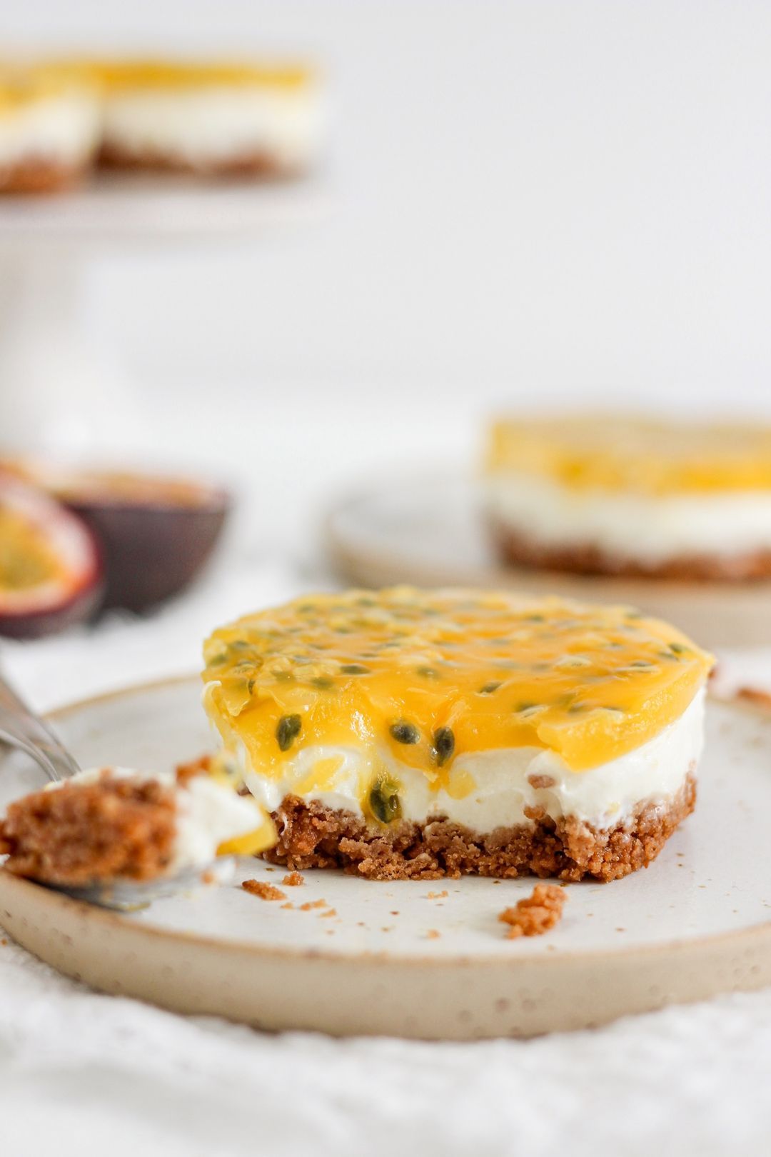 Passion fruit mini cheesecakes