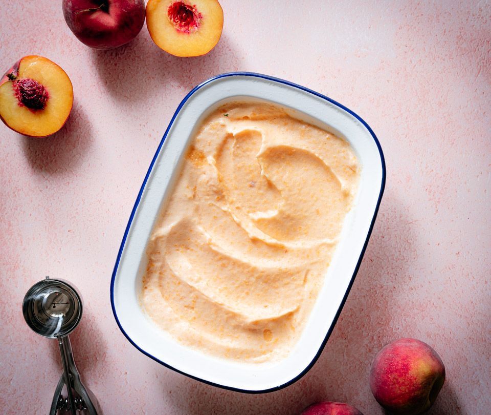 Peach sorbet ice cream