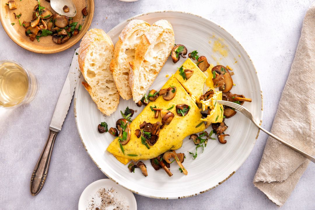 Omelet with wild mushrooms and herbs