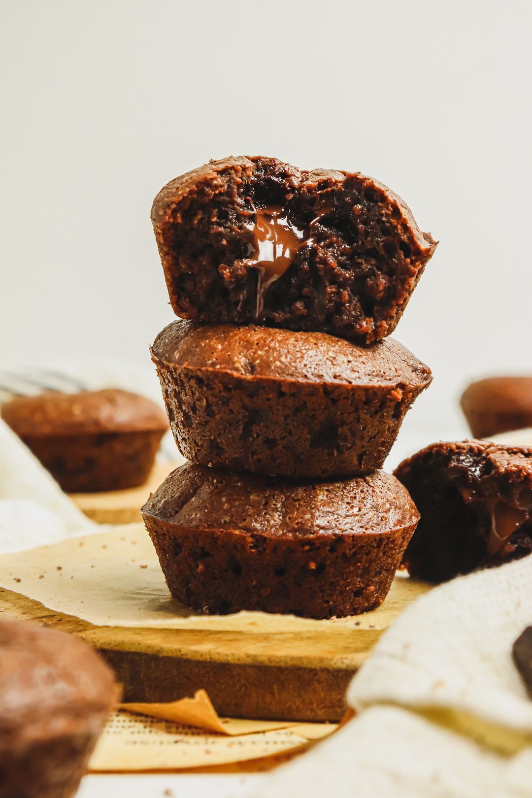 Flowing heart chocolate muffins