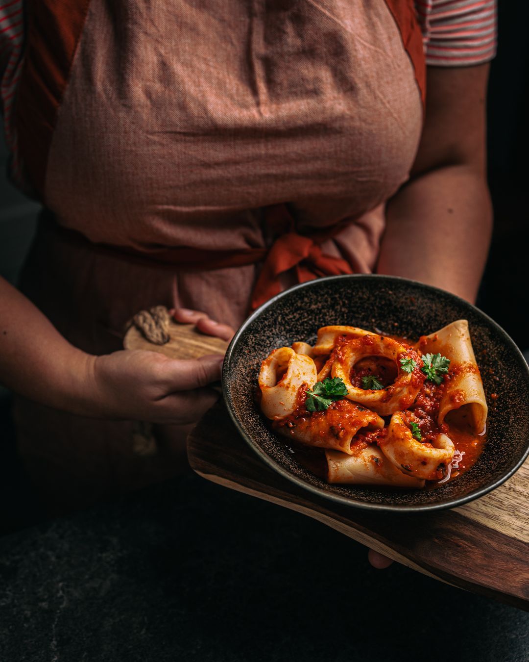 Calamari alla Messinese, classic from the port city of Messina (Italy)