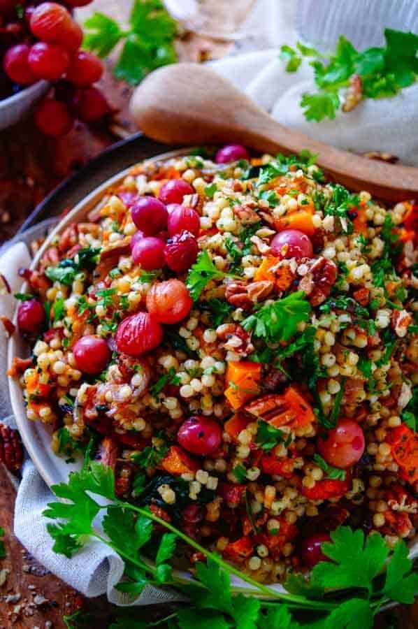 Couscous with pumpkin and bacon