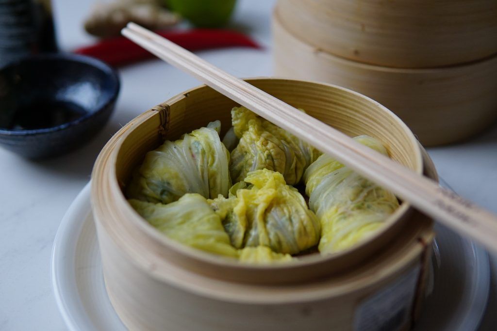 Dim Sum with Chinese cabbage and chicken