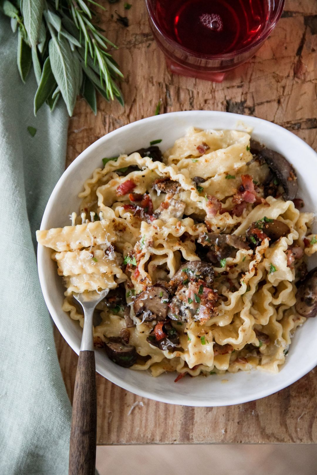 Mushroom carbonara