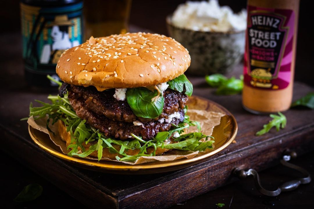 Festive Feta Burger with Blueberry Sauce