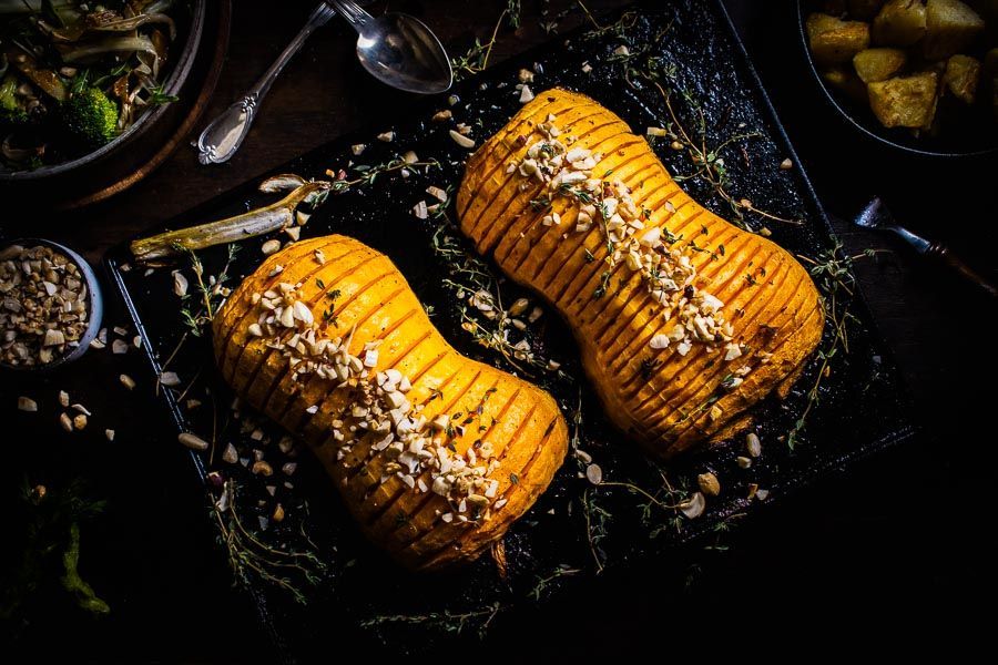 Roasted butternut on the bbq: a unique vegetarian recipe!