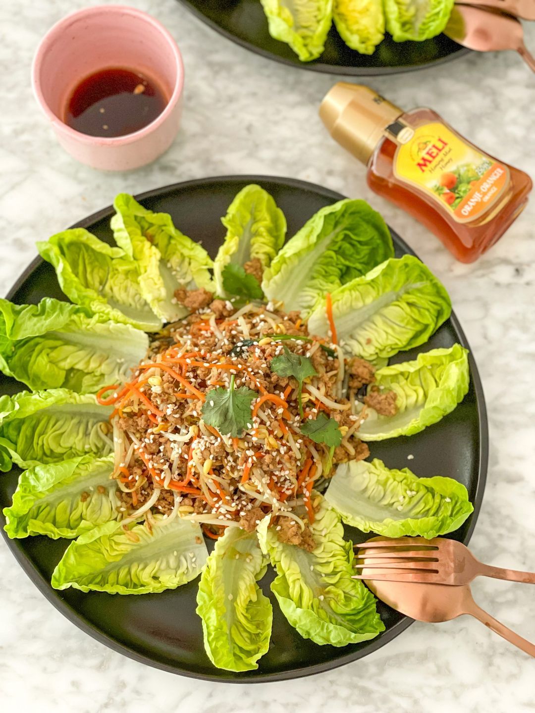 Asian minced meat with soy honey dressing