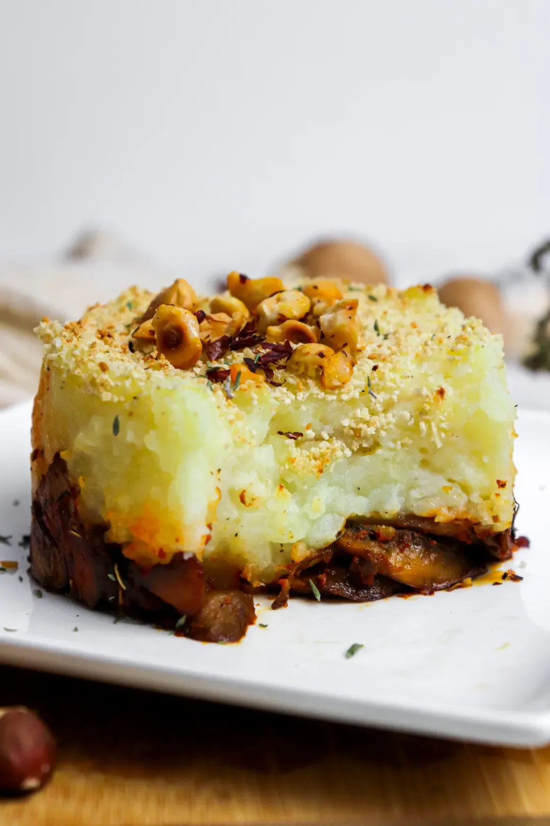 Vegetarian shepherd's pie x mushrooms x hazelnuts