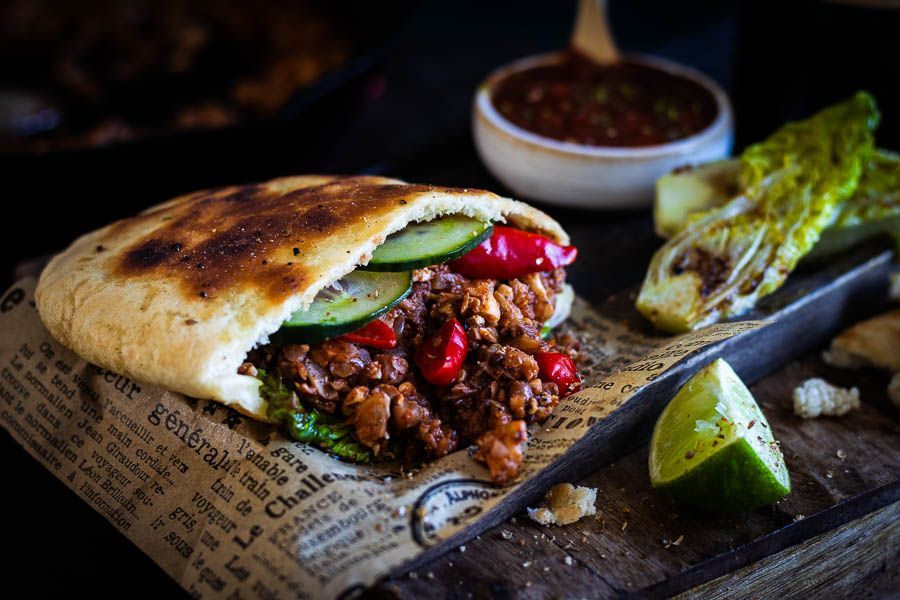 Vegetarian cauliflower pita