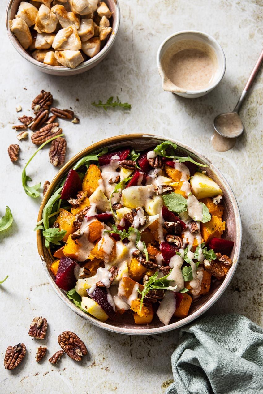 Autumn salad with pumpkin