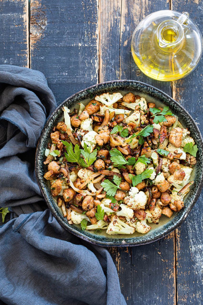 Cauliflower dish with sausage