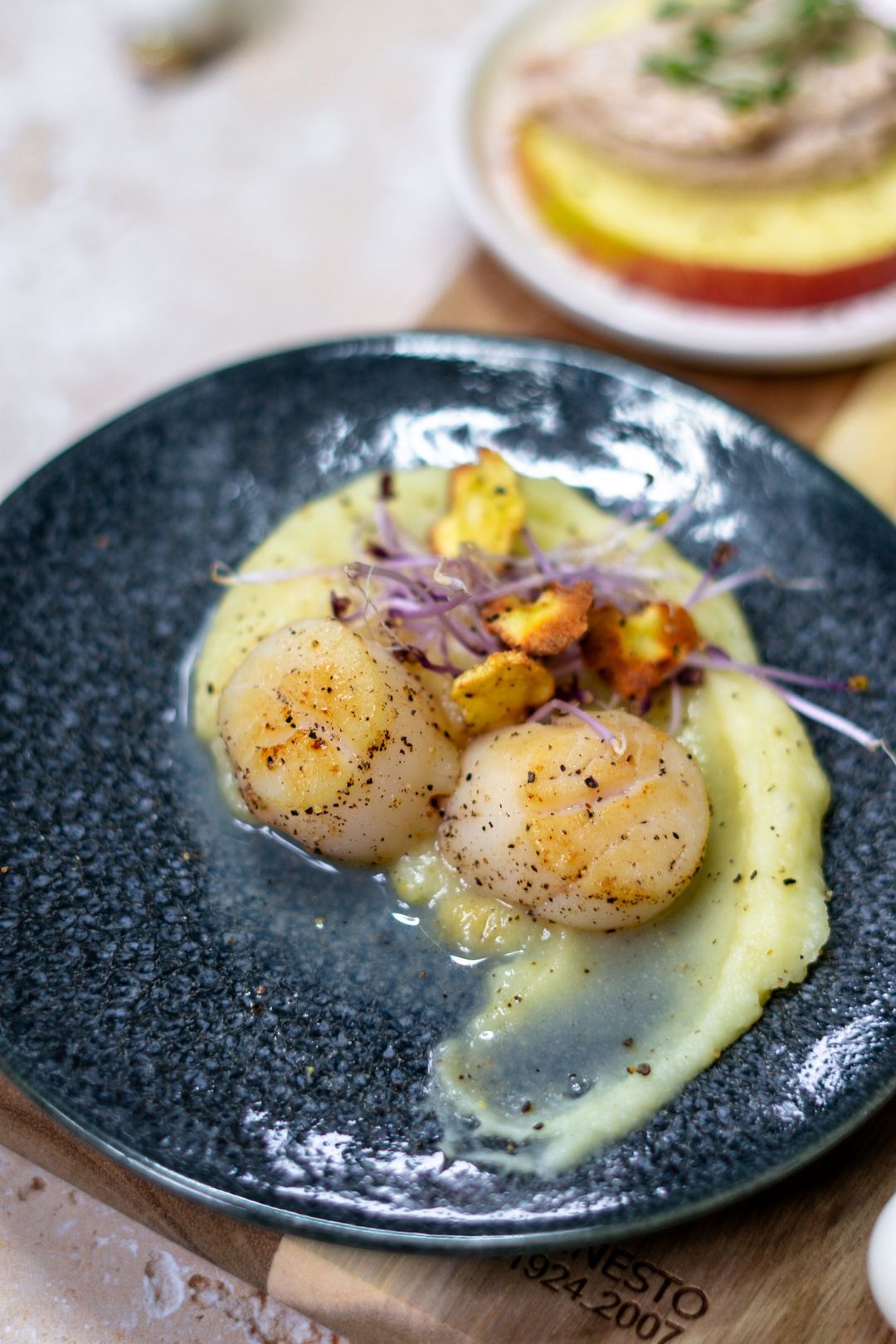 Parsnip and scallop snack