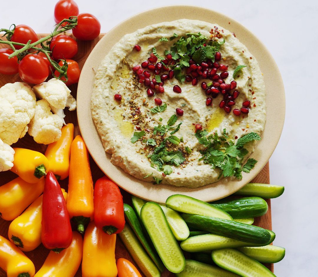 Crudites in Baba Ganoush Dip