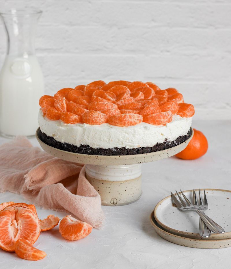 No-bake cheesecake with clementines