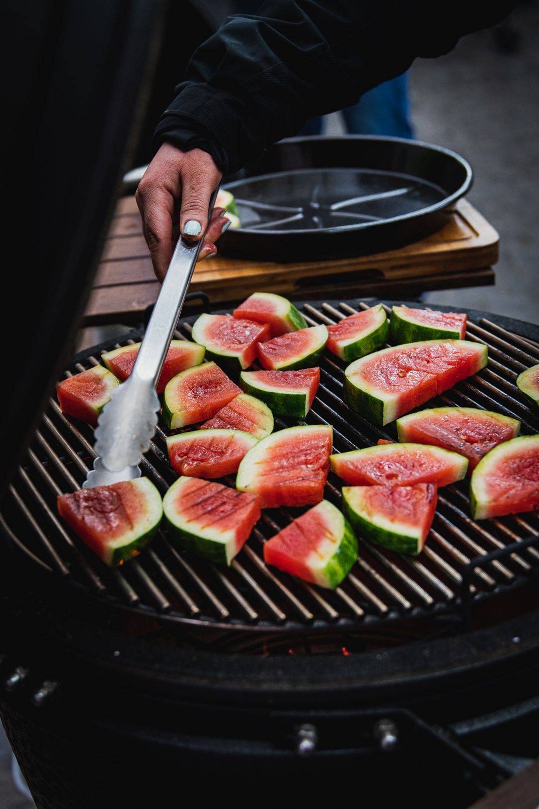 Grilled watermelon with feta