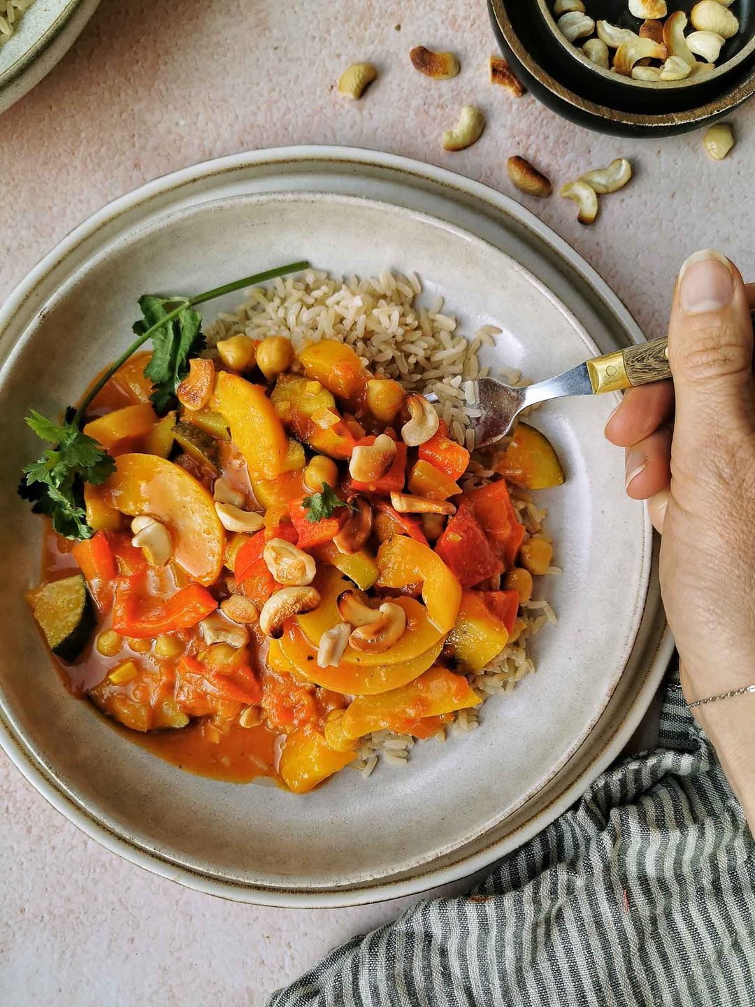 Indian curry with lots of vegetables