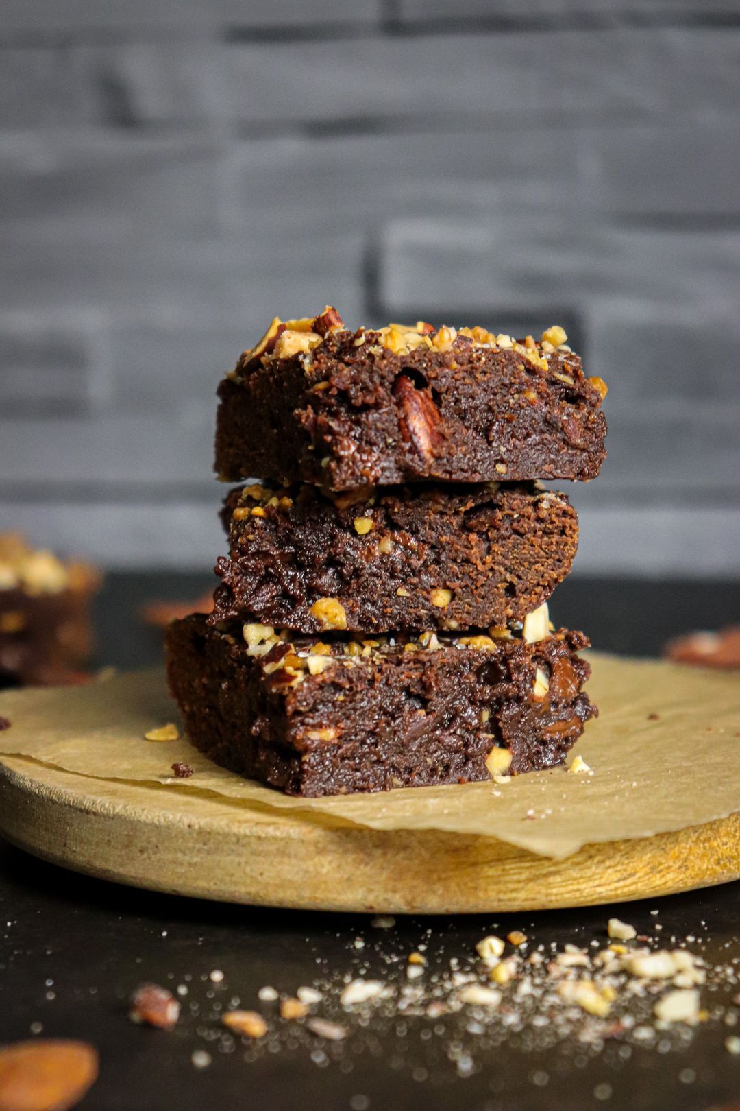 Healthy hazelnut chocolate brownie