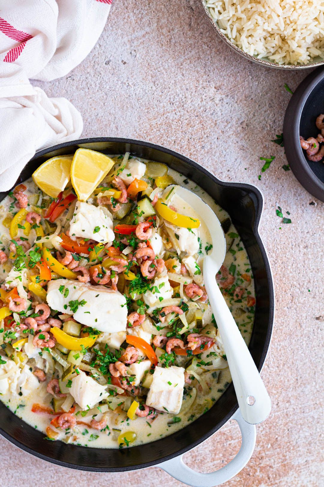 Simple Haddock Stew with Gray Shrimp