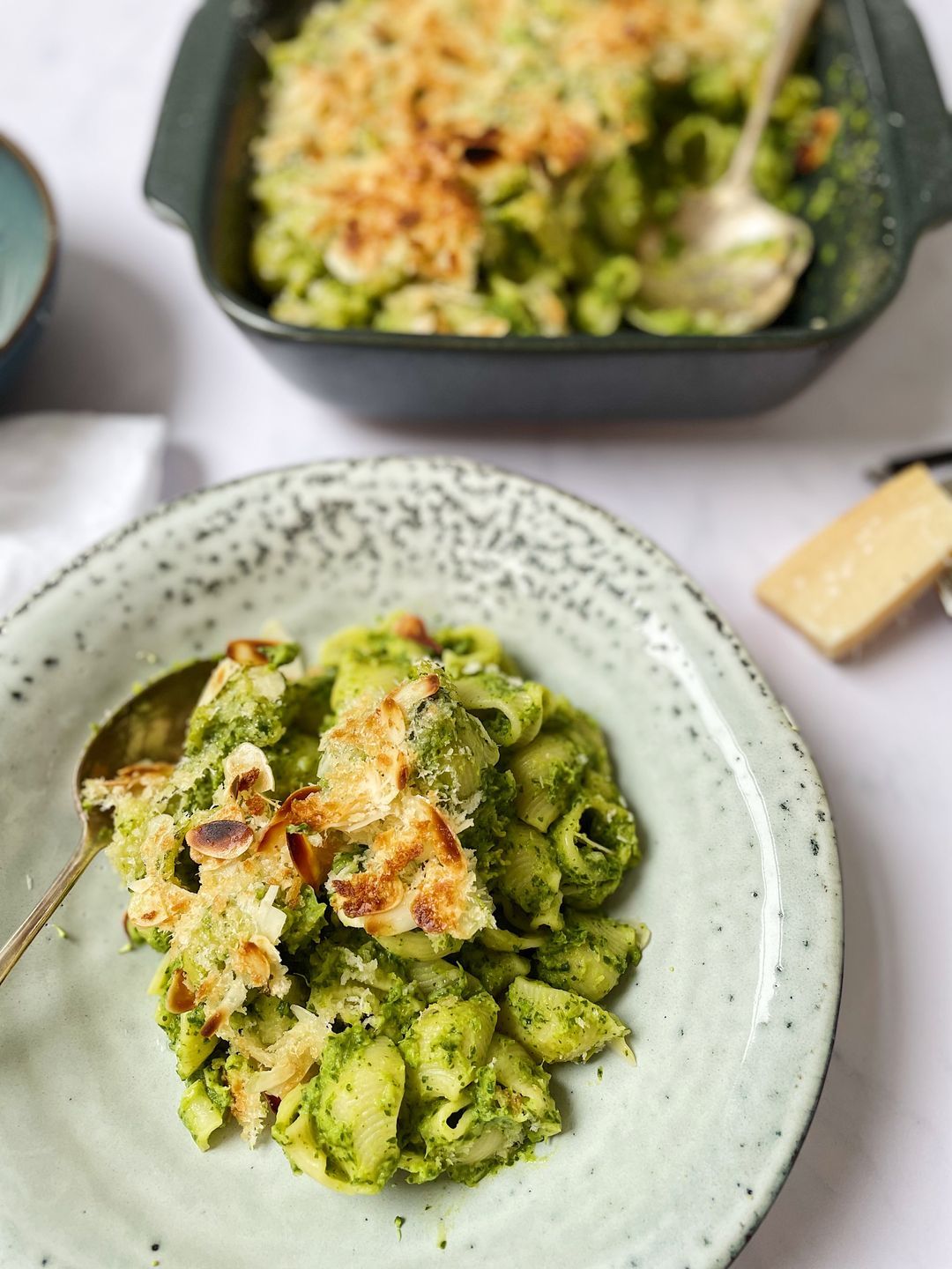 Super green pasta gratin