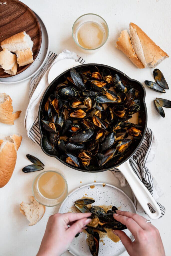 Cooked Mussels In A Curry Sauce