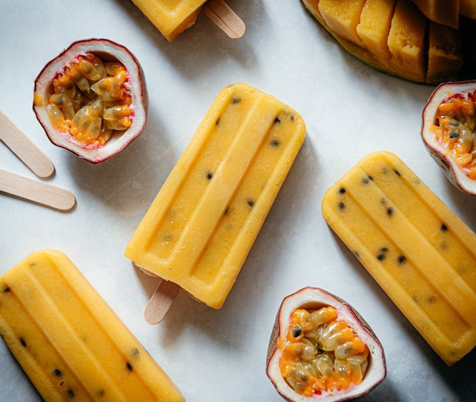 Mango passion fruit popsicles