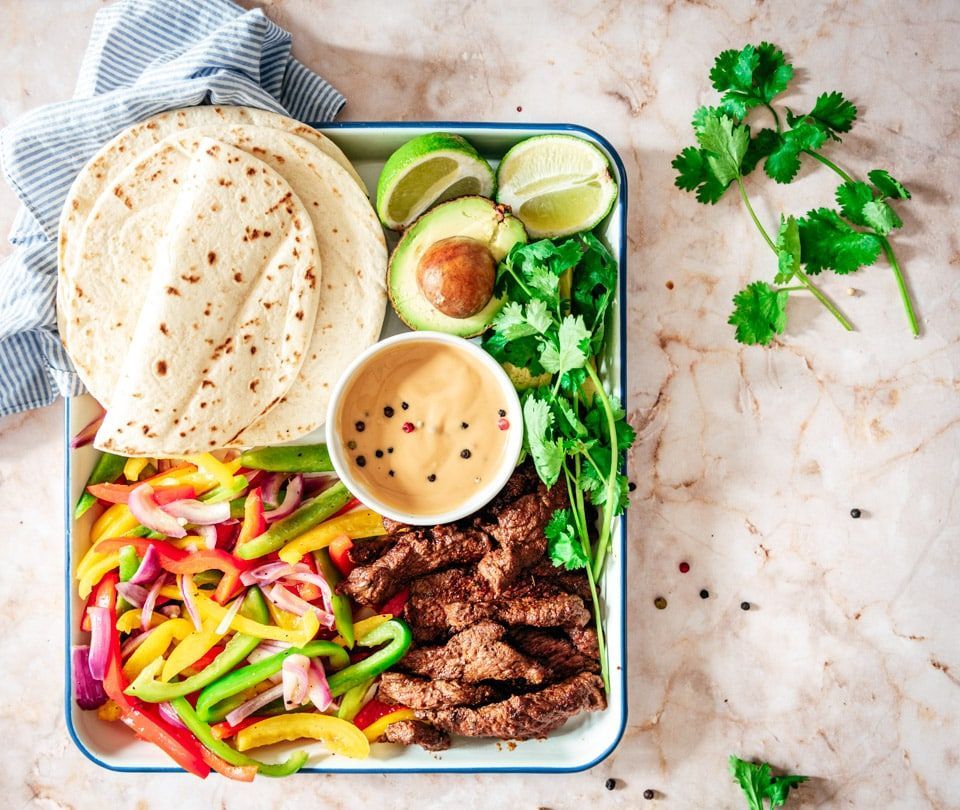 Fajitas with steak