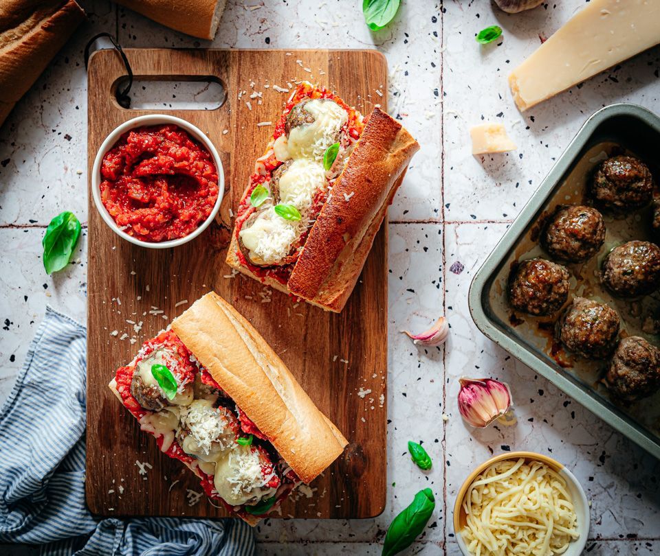 Italian sandwich with meatballs