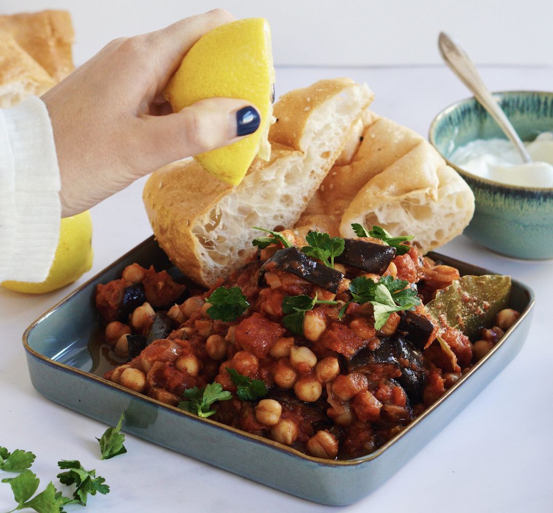 Eggplant and chickpea stew