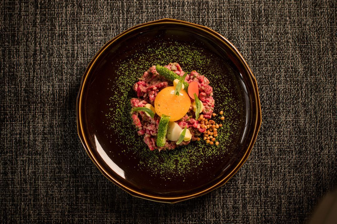 Australian Wagyu tartare with candied egg yolk