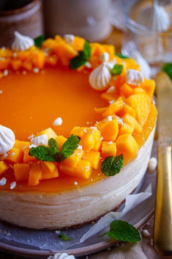 Rice cake with mango