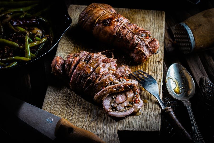 Pork tenderloin roulade with shiitake - chinese style roulade