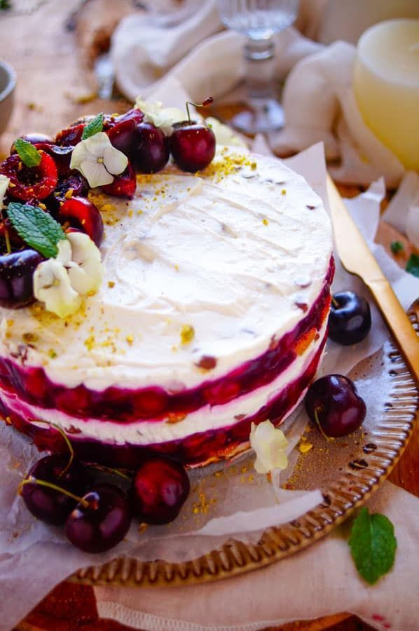 Tiramisu with cherries