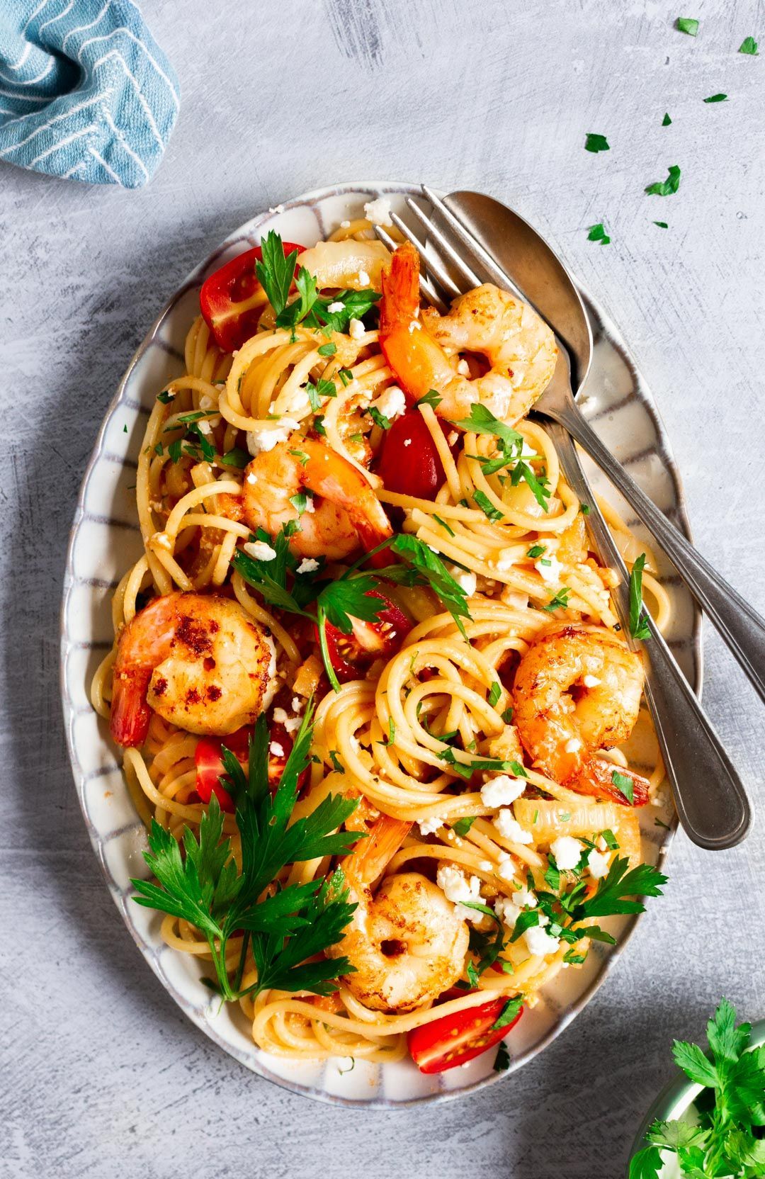 Pasta with scampi and fennel