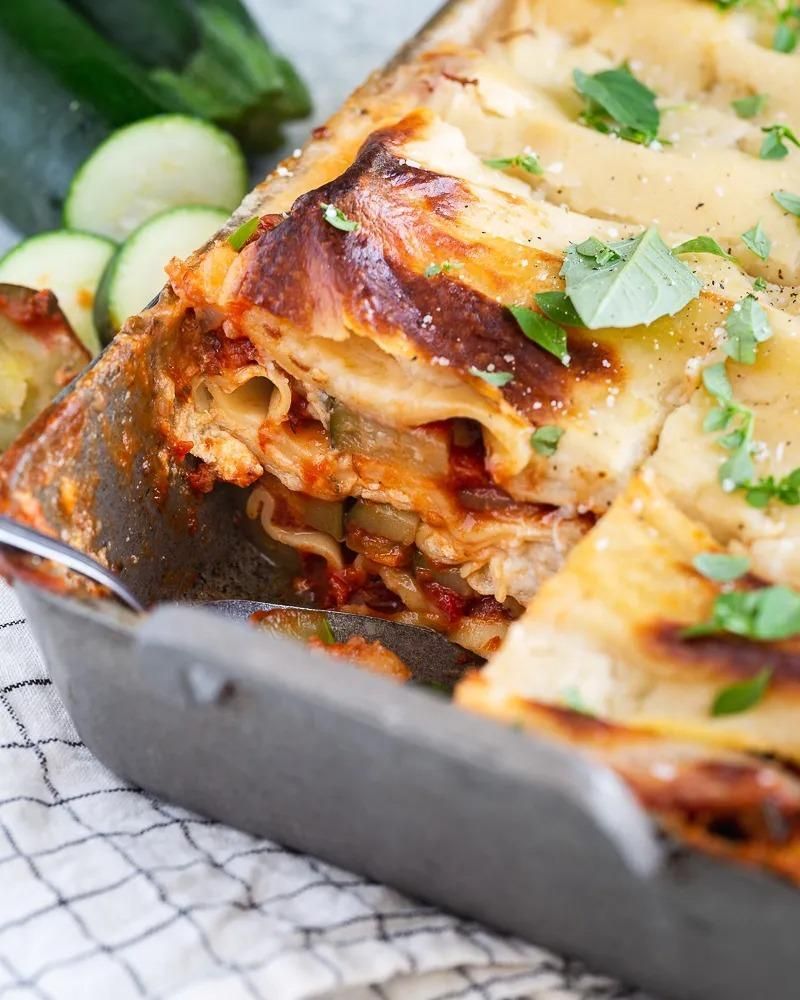 Zucchini, ricotta and parmesan lasagna