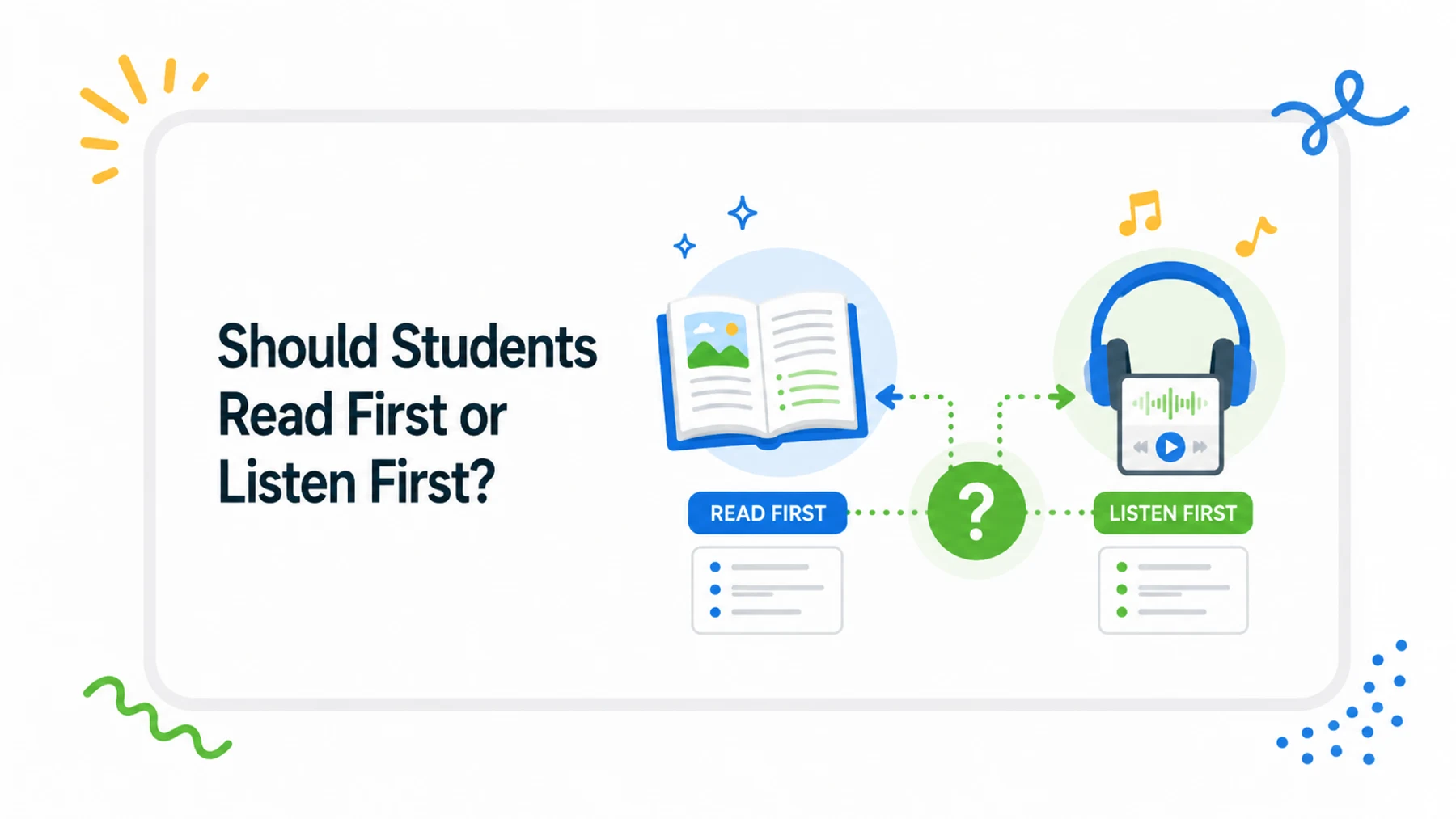 Should Students Read First or Listen First?