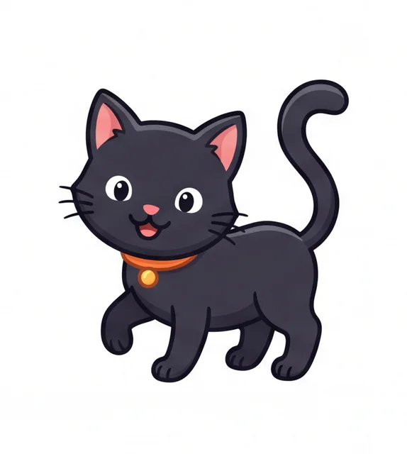 black cat illustration