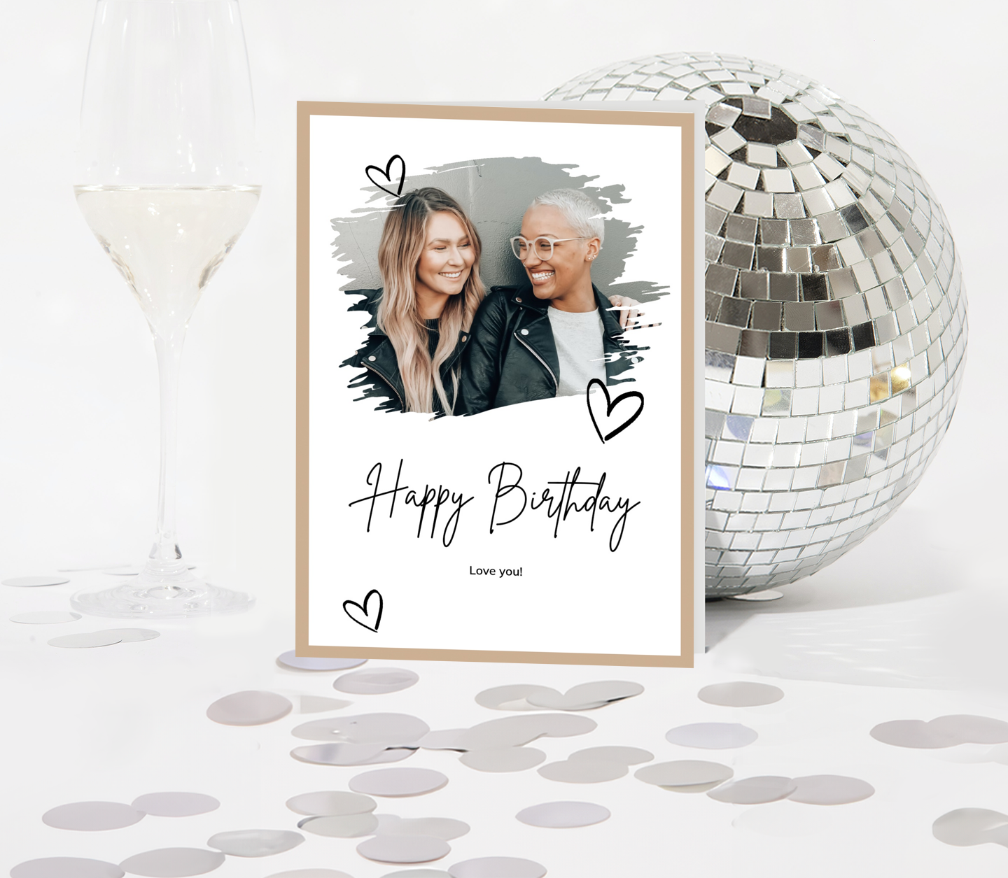 Minimal Hearts Card