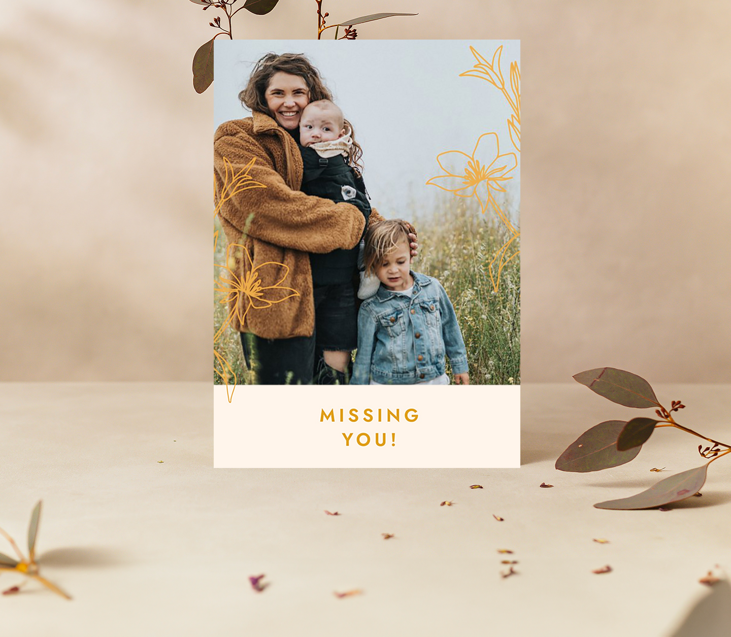 Line Flowers Card
