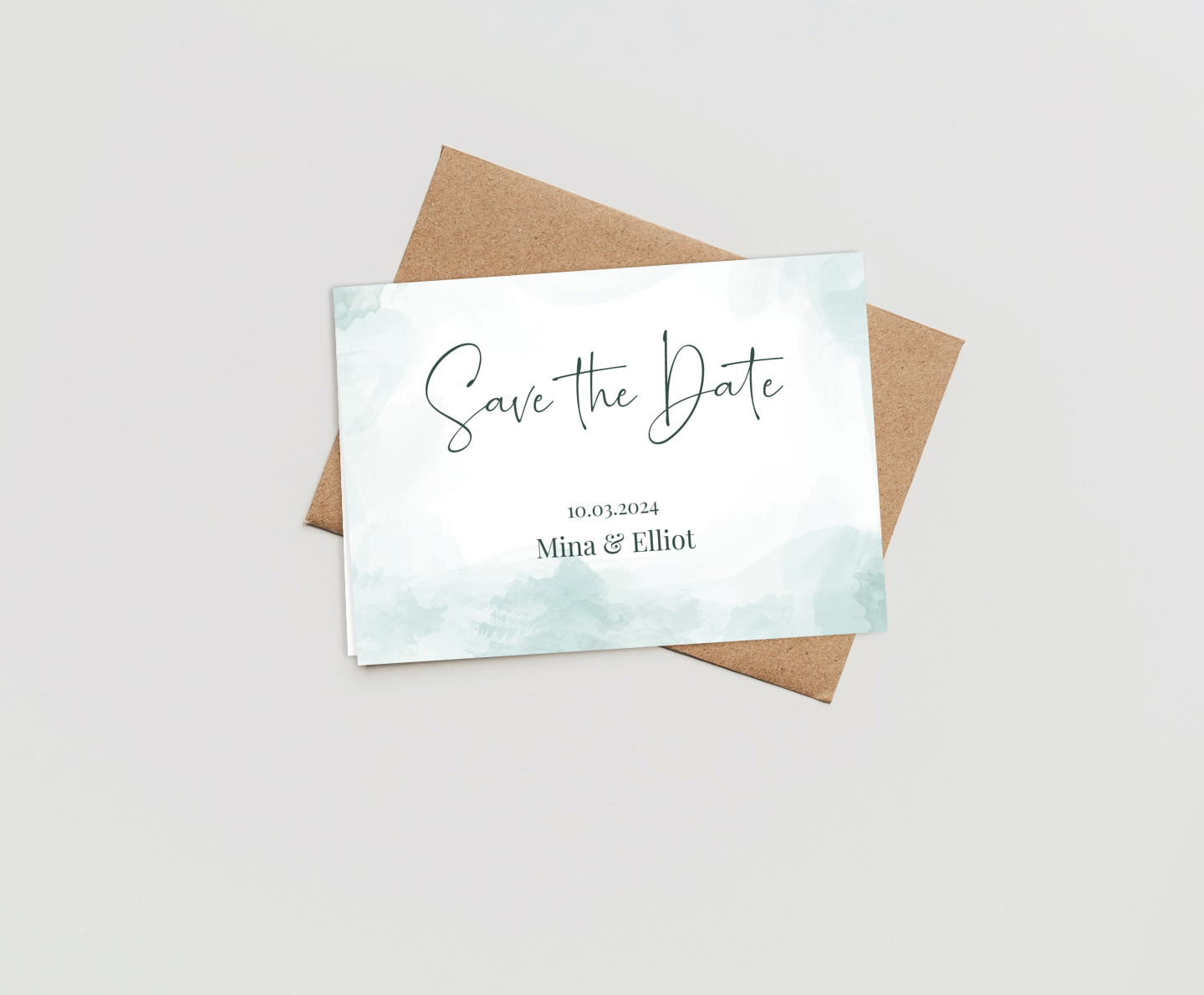 Watercolor Teal Card