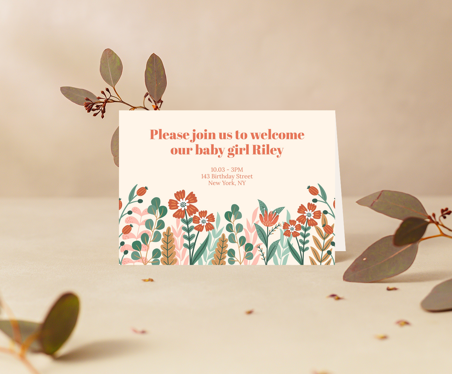Flowers baby Card