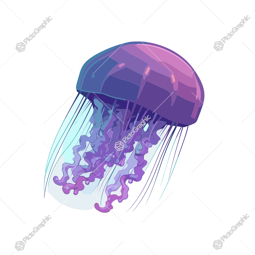 Illustration of a colorful jellyfish.