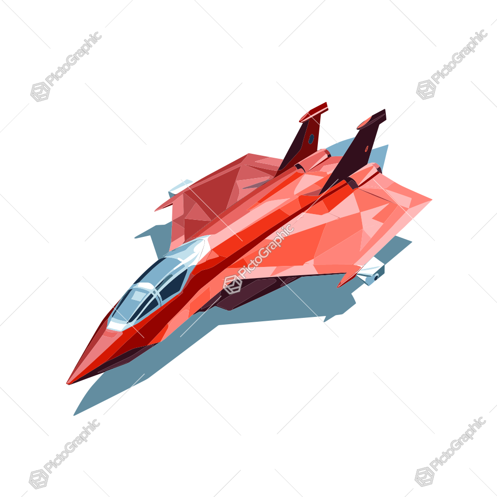 Stylized low-poly fighter jet illustration.