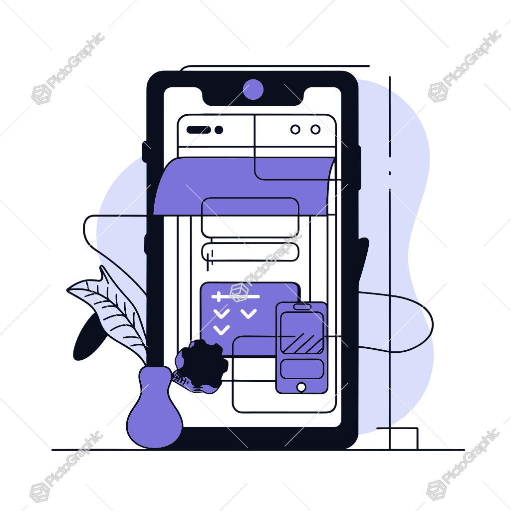 It's a stylized representation of mobile technology intermingled with traditional writing elements. It's a stylized representation of mobile technology intermingled with traditional writing elements.