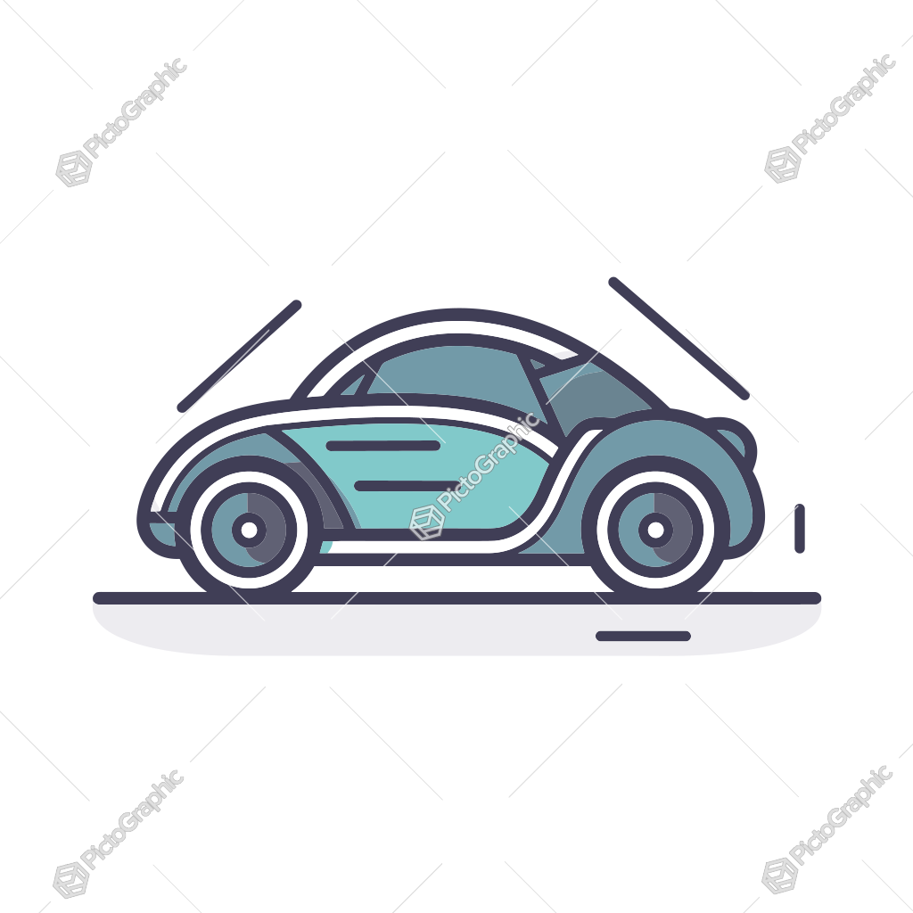 Illustration of a classic, compact car