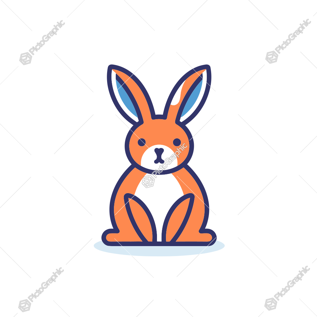 Illustration of a cartoon orange rabbit.
