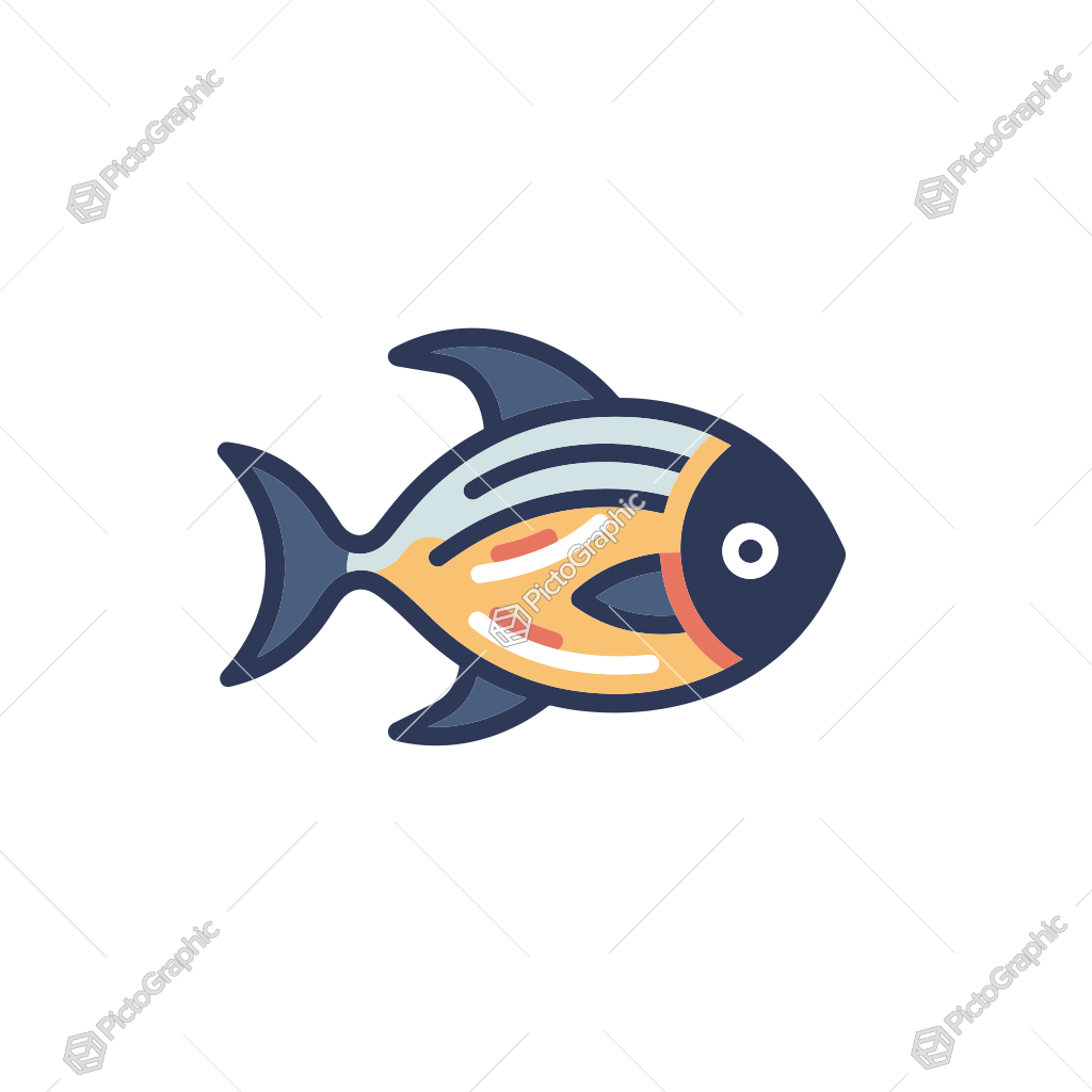 Illustration of a colorful fish.