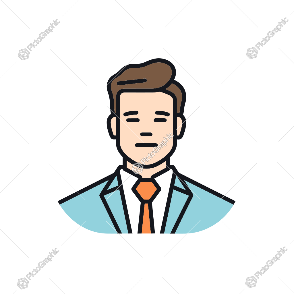 Illustration of a man in a suit and tie.