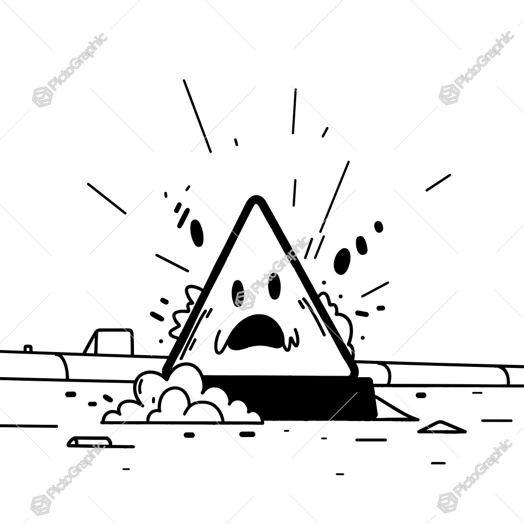 The image shows a black and white drawing of a triangle with a sad face in the middle of it, surrounded by a white background. The triangle appears to be in a state of distress, with its eyes wide open and its mouth slightly open, as if it is crying. The image shows a black and white drawing of a triangle with a sad face in the middle of it, surrounded by a white background. The triangle appears to be in a state of distress, with its eyes wide open and its mouth slightly open, as if it is crying.