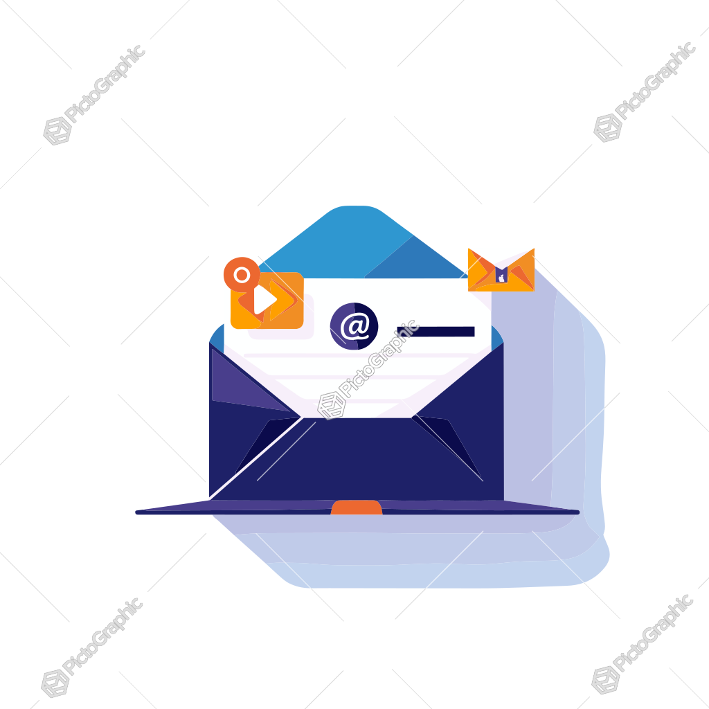 The image shows an open blue envelope with an email icon on it, indicating that it is a representation of email marketing. The envelope is open, revealing the text inside, suggesting that the email is being sent. The image shows an open blue envelope with an email icon on it, indicating that it is a representation of email marketing. The envelope is open, revealing the text inside, suggesting that the email is being sent.